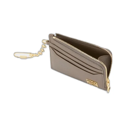 Anagram Square Coin Cardholder In Pebble Grained Calfskin