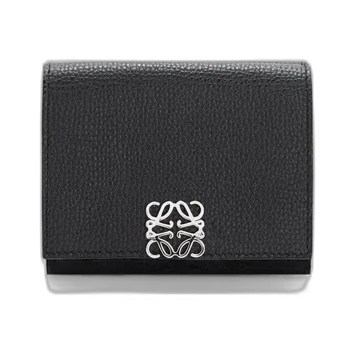 Anagram Trifold Wallet In Pebble Grained Calfskin