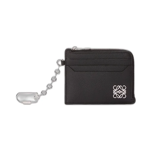 Anagram Square Coin Cardholder In Pebble Grained Calfskin