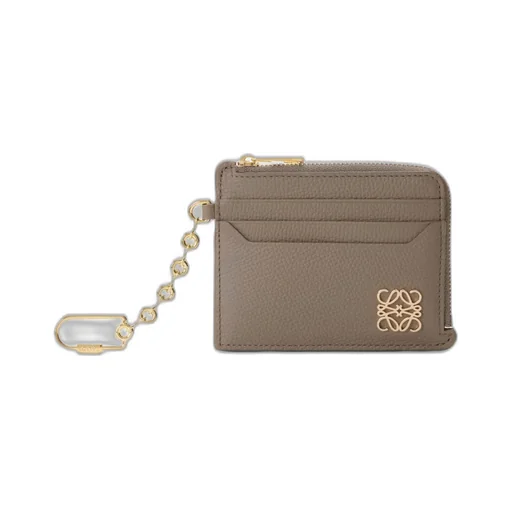 Anagram Square Coin Cardholder In Pebble Grained Calfskin