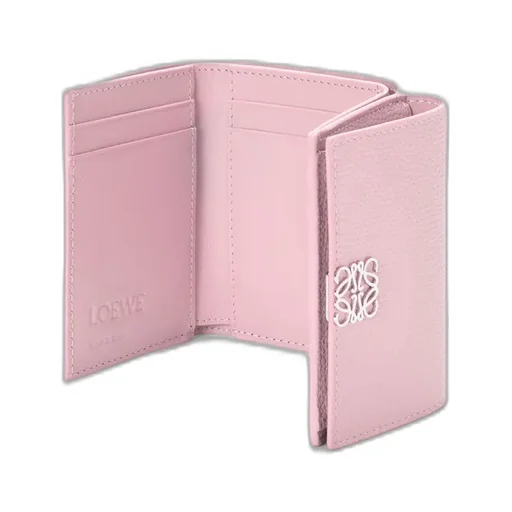 Anagram Trifold Wallet In Pebble Grained Calfskin