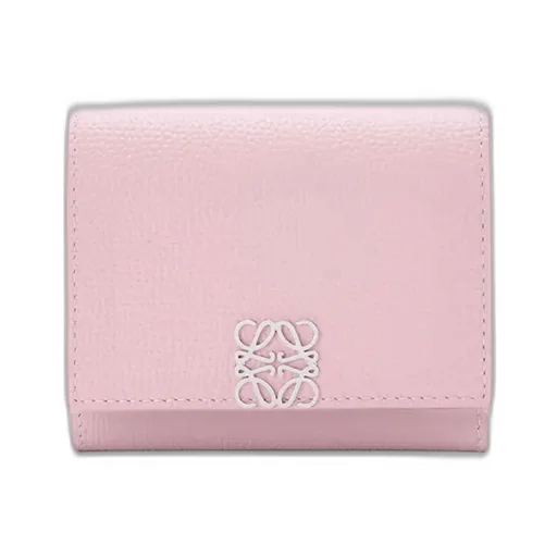 Anagram Trifold Wallet In Pebble Grained Calfskin