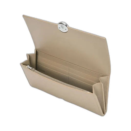 Pebble Continental Wallet In Mini Grain Calfskin
