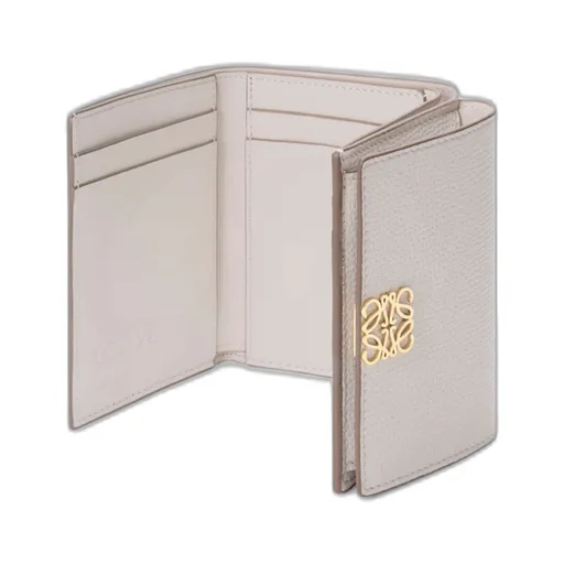Anagram Trifold Wallet In Pebble Grained Calfskin