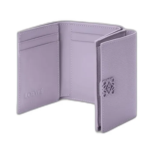Anagram Trifold Wallet In Pebble Grained Calfskin