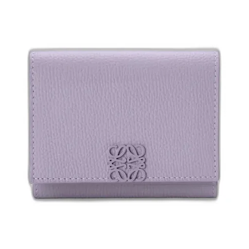 Anagram Trifold Wallet In Pebble Grained Calfskin