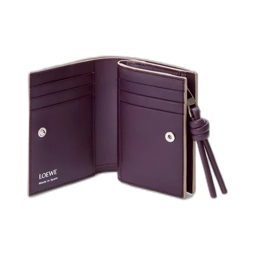 Knot Compact Wallet In Shiny Nappa Calfskin