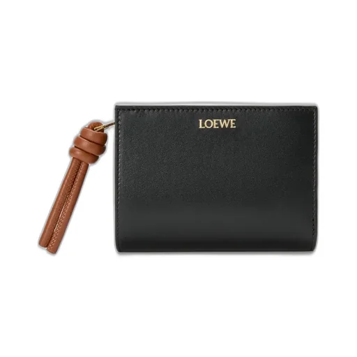 Knot Compact Wallet In Shiny Nappa Calfskin