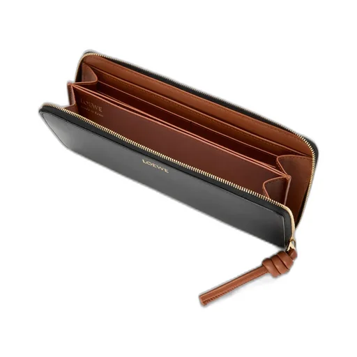 Knot Zip Around Wallet In Shiny Nappa Calfskin