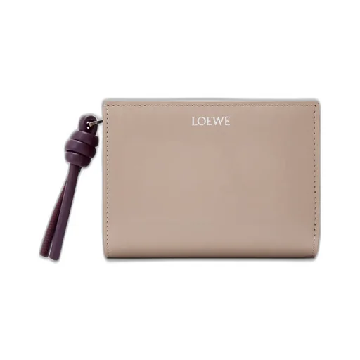 Knot Compact Wallet In Shiny Nappa Calfskin