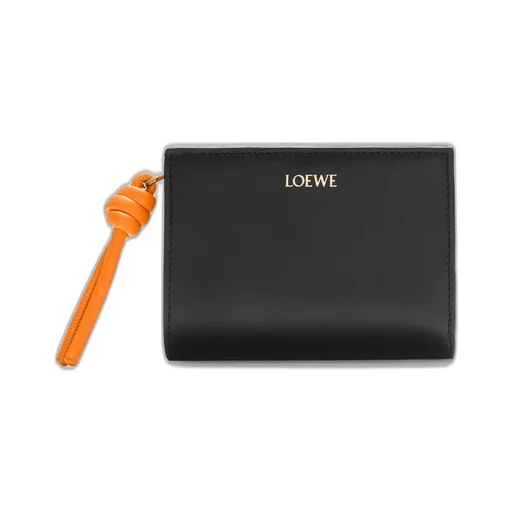 Knot Compact Wallet In Shiny Nappa Calfskin