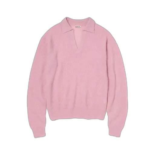 Baby Suri Alpaca Sheer Knit Skipper Polo