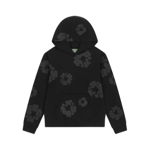 Mono Cotton Wreath Hoodie Black