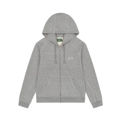 Court Lines Zip Hoodie Grey