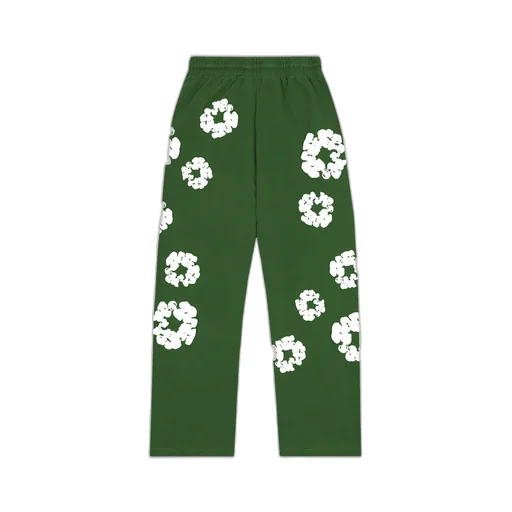 Cotton Wreath Open Hem Sweatpants