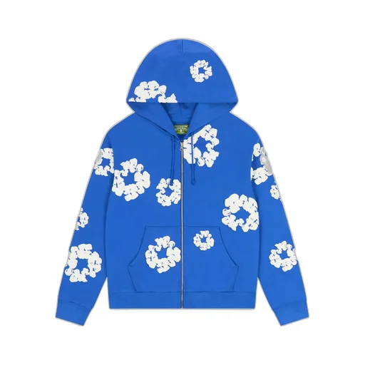 Cotton Wreath Zip Hoodie