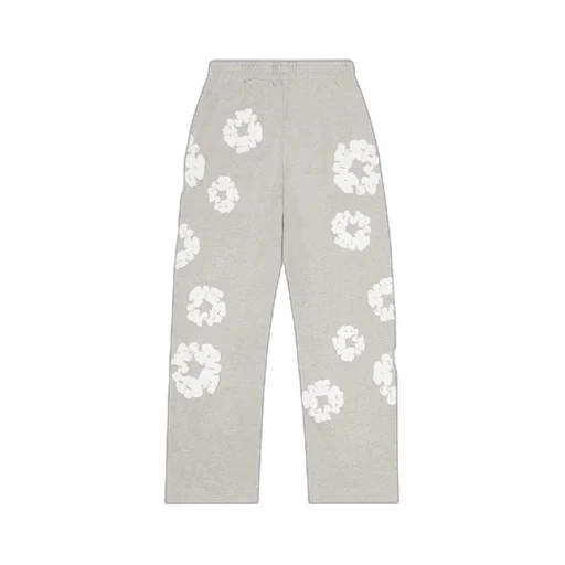 Cotton Wreath Open Hem Sweatpants
