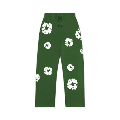 Cotton Wreath Open Hem Sweatpants