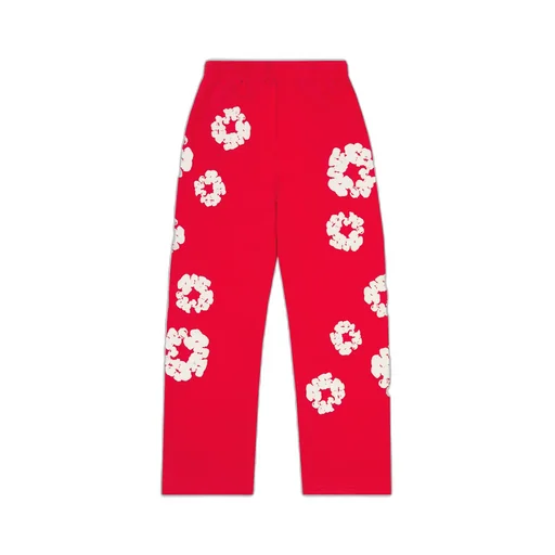 Cotton Wreath Open Hem Sweatpants