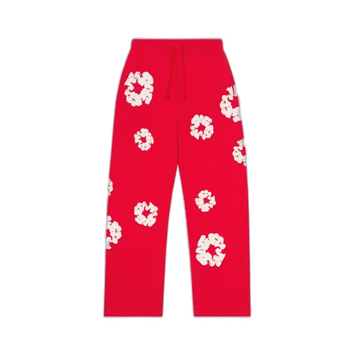 Cotton Wreath Open Hem Sweatpants
