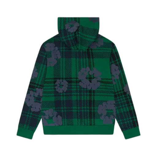 Plaid Cotton Wreath Zip Hoodie