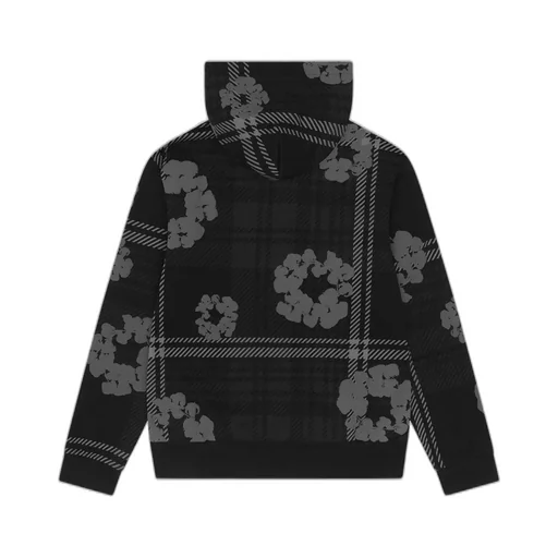 Plaid Cotton Wreath Zip Hoodie