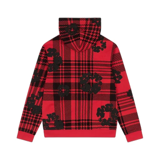 Plaid Cotton Wreath Zip Hoodie