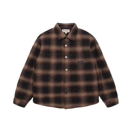 Quilted Plaid Shirt Jacket