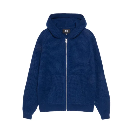 Waffle Cashmere Zip Hood