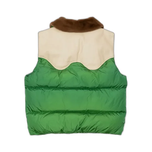 Leather Puffer Vest Lg