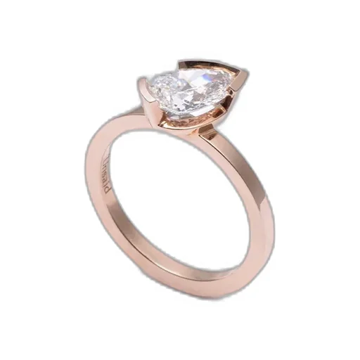 Meta Diamond Pear Solitaire Ring