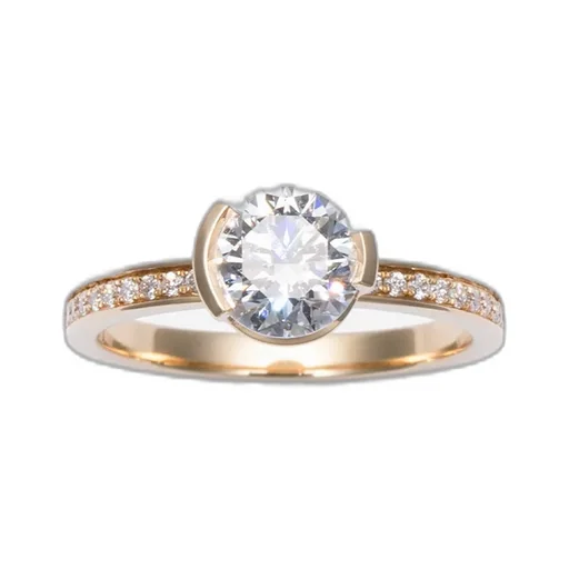 Meta Diamond Round Pave Ring