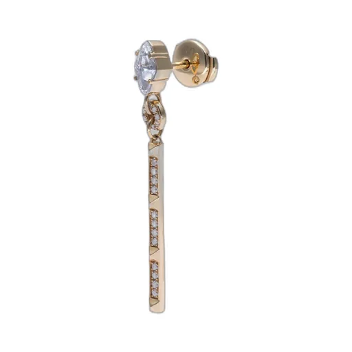 Armor Diamond Single Drop Earring