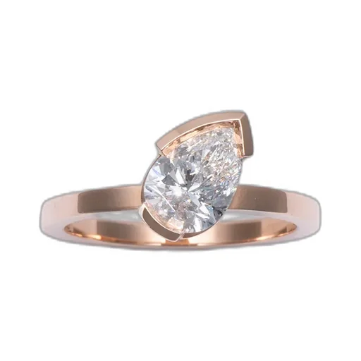 Meta Diamond Pear Solitaire Ring