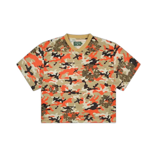 Camo Cotton Wreath Mesh Football Top