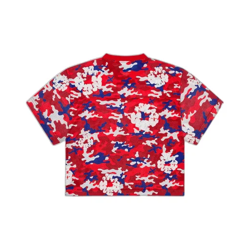 Camo Cotton Wreath Mesh Football Top