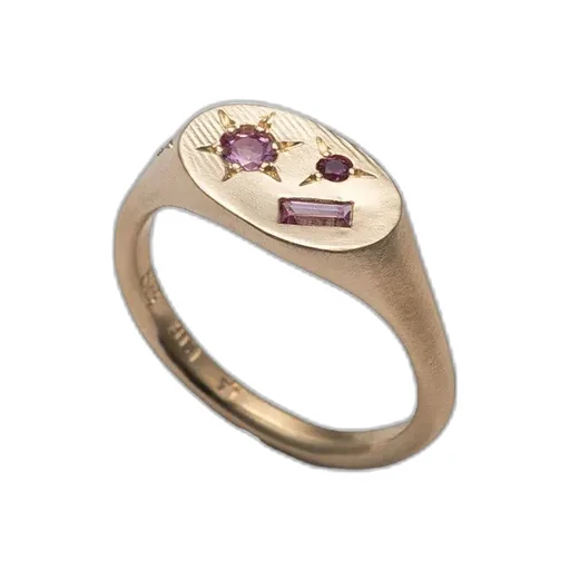 Pink Neapolitan Oval Ring