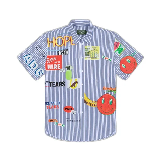 Bodega Button Up Blue Multi