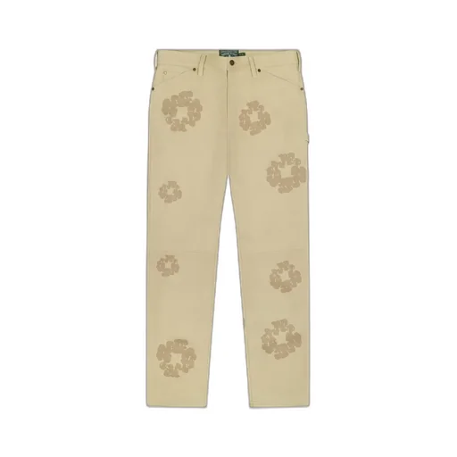 Cotton Wreath Leather Pants