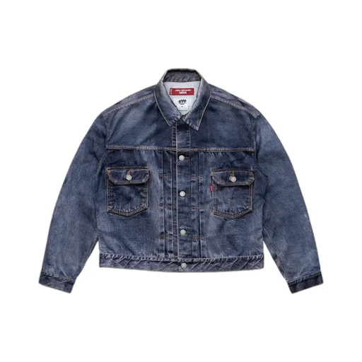 Nylon Twill Inkjet Print Denim Jacket