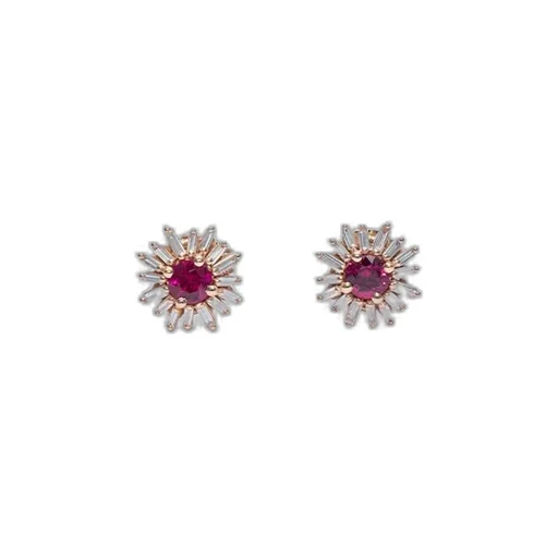 Ooak Ruby Studs