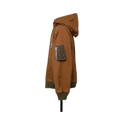 Sacai X Carhartt Wip Logo Patch Zip-Up Hooded Bomber Jacket