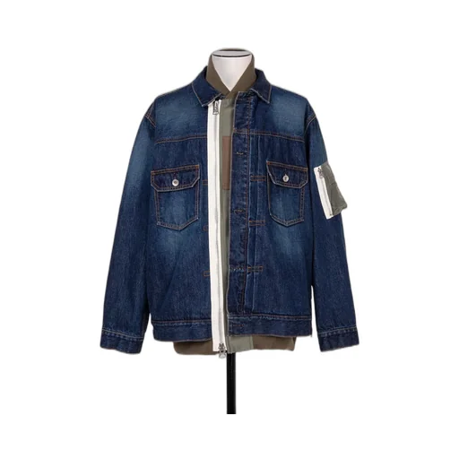 Denim X Nylon Twill Jacket