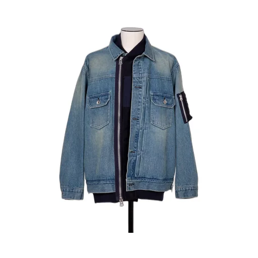 Denim X Nylon Twill Jacket