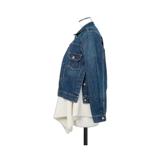 Denim X Wool Knit Jacket