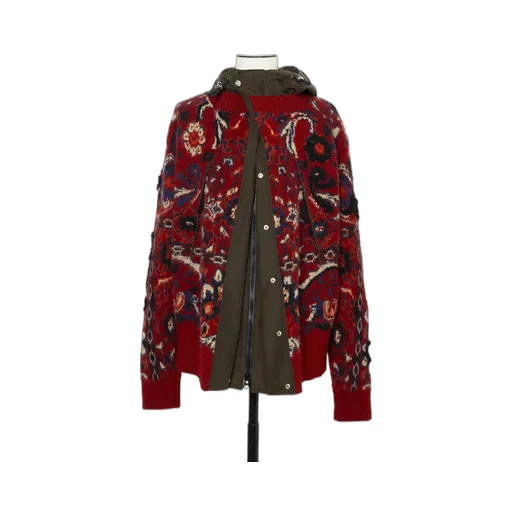 Floral Jacquard Knit Blouson