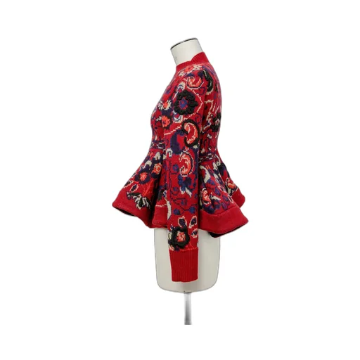Floral Jacquard Knit Pullover