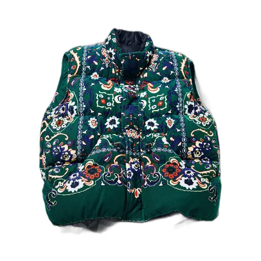 Floral Print Corduroy Vest