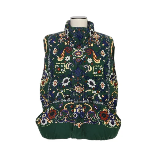 Floral Print Corduroy Vest