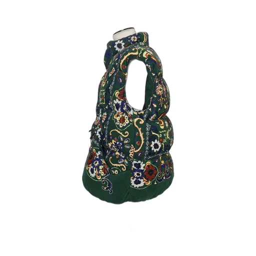 Floral Print Corduroy Vest